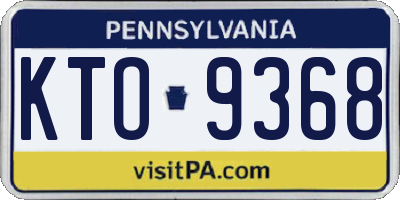 PA license plate KTO9368