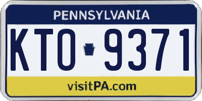PA license plate KTO9371