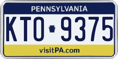 PA license plate KTO9375