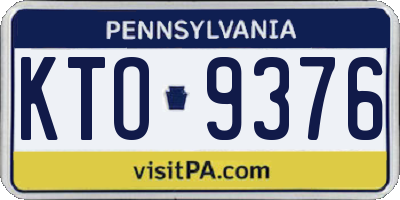 PA license plate KTO9376
