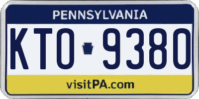 PA license plate KTO9380