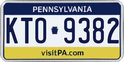 PA license plate KTO9382