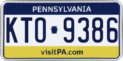 PA license plate KTO9386