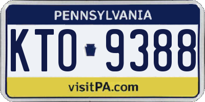 PA license plate KTO9388