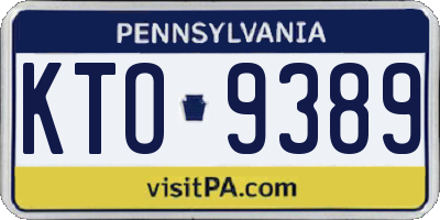 PA license plate KTO9389