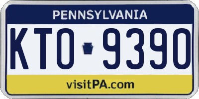 PA license plate KTO9390