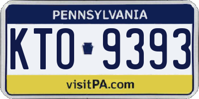 PA license plate KTO9393
