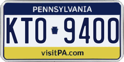 PA license plate KTO9400