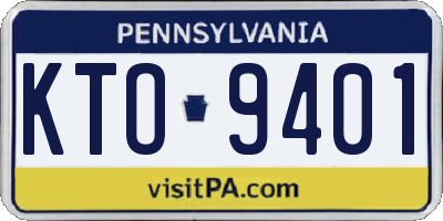PA license plate KTO9401
