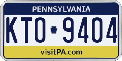 PA license plate KTO9404