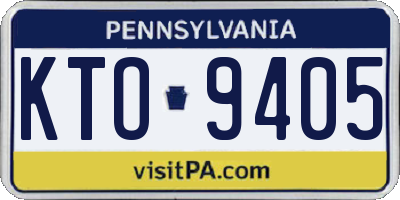 PA license plate KTO9405