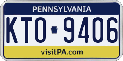 PA license plate KTO9406