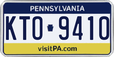 PA license plate KTO9410
