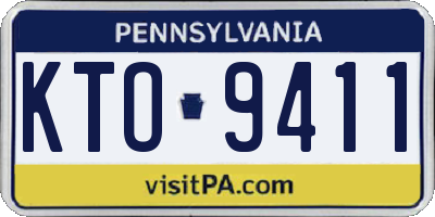 PA license plate KTO9411
