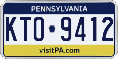 PA license plate KTO9412