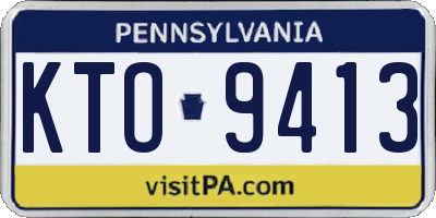PA license plate KTO9413