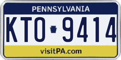 PA license plate KTO9414