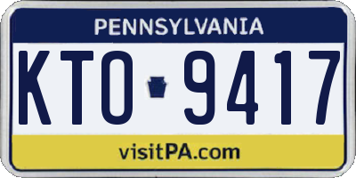 PA license plate KTO9417