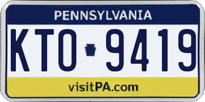 PA license plate KTO9419