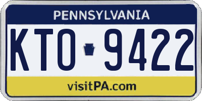 PA license plate KTO9422