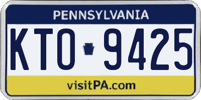 PA license plate KTO9425