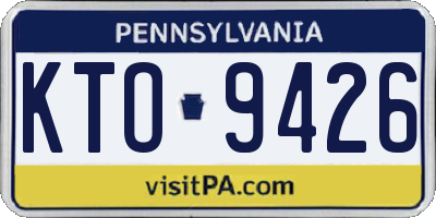 PA license plate KTO9426