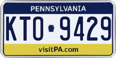 PA license plate KTO9429