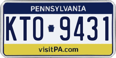 PA license plate KTO9431