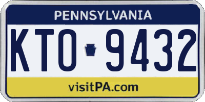 PA license plate KTO9432