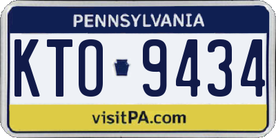 PA license plate KTO9434
