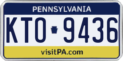 PA license plate KTO9436