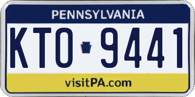 PA license plate KTO9441