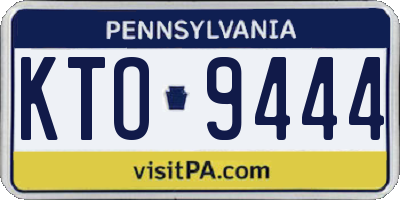 PA license plate KTO9444