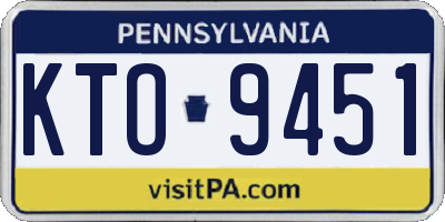 PA license plate KTO9451