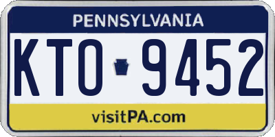 PA license plate KTO9452