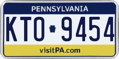 PA license plate KTO9454