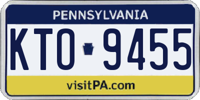 PA license plate KTO9455