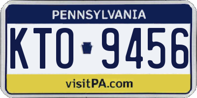 PA license plate KTO9456