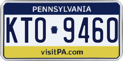 PA license plate KTO9460