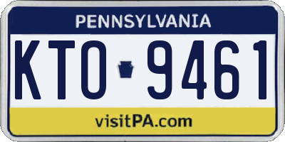 PA license plate KTO9461