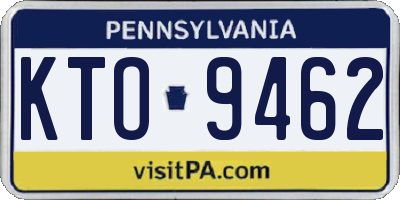 PA license plate KTO9462