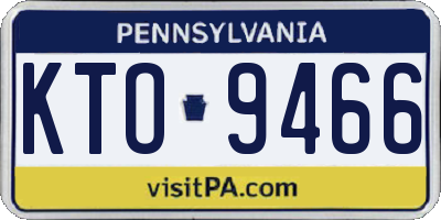 PA license plate KTO9466