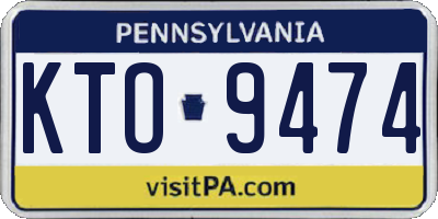 PA license plate KTO9474