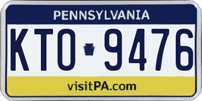 PA license plate KTO9476