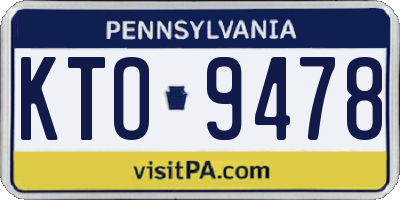 PA license plate KTO9478
