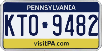 PA license plate KTO9482