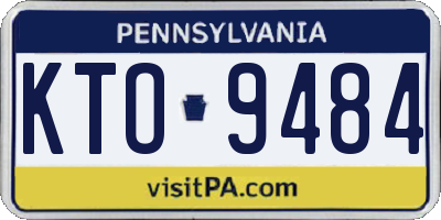 PA license plate KTO9484