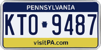 PA license plate KTO9487