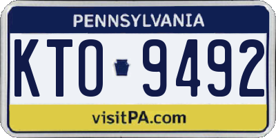 PA license plate KTO9492