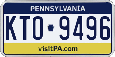 PA license plate KTO9496